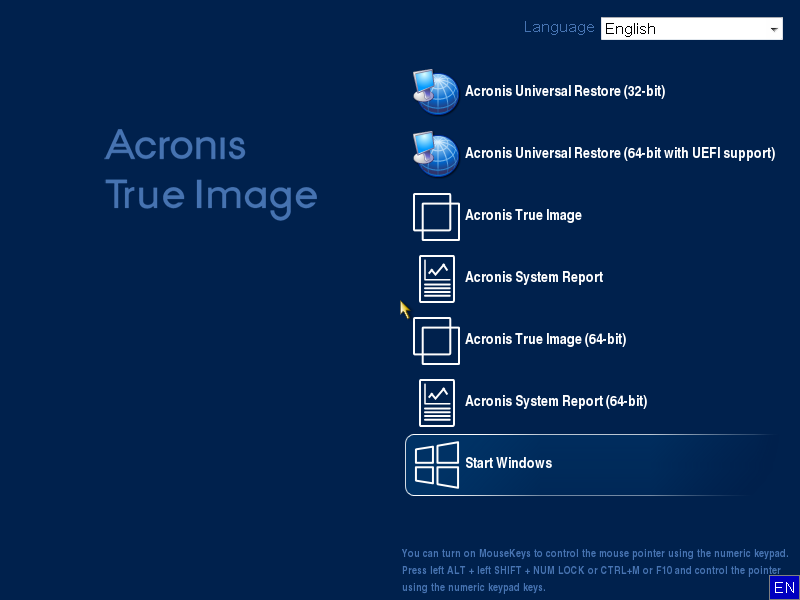 acronis true image 2019 bootable no boot device